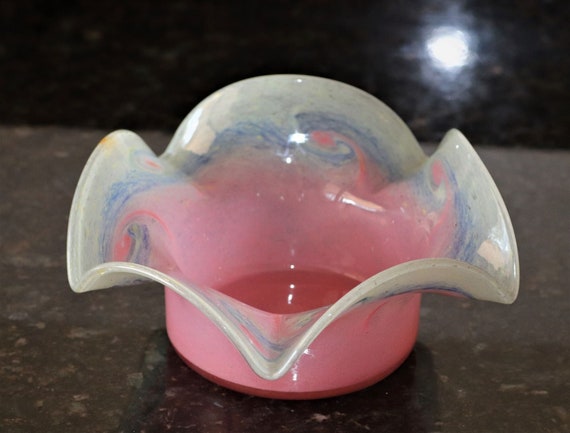 Scottish Art Glass Vase Bowl...Ysart Vasart Era