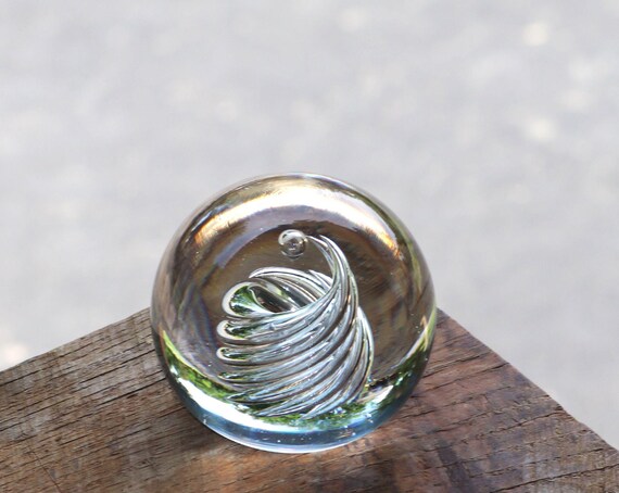 Spiral Air Trap Glass Paperweight