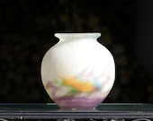 Antique French Art Glass Vase Muller Fres Luneville Art Deco Glass