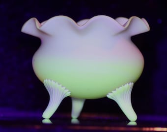 Vintage Uranium Burmese Glass Vase