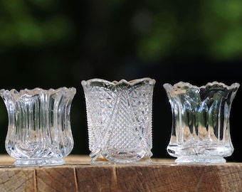 Antique Heisey Glass Toothpick Set of 3