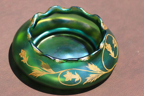 Loetz Glass Bowl Antique Iridescent Glass