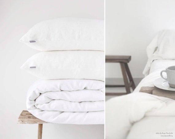 Linen Duvet Cover In European Uk Ikea King Size Off White Etsy