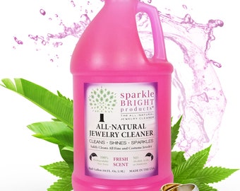 Sparkle Bright Products All-Natural Jewelry Cleaner | 64oz. Liquid Jewelry Cleaning Solution | Diamond, Fashion, and Designer Jewelry