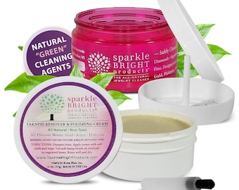 Sparkle Bright Products Limpiador de joyería totalmente natural / Kit de inicio / Ultrasónicos, oro, plata, diamantes, joyería fina, de moda y de diseño