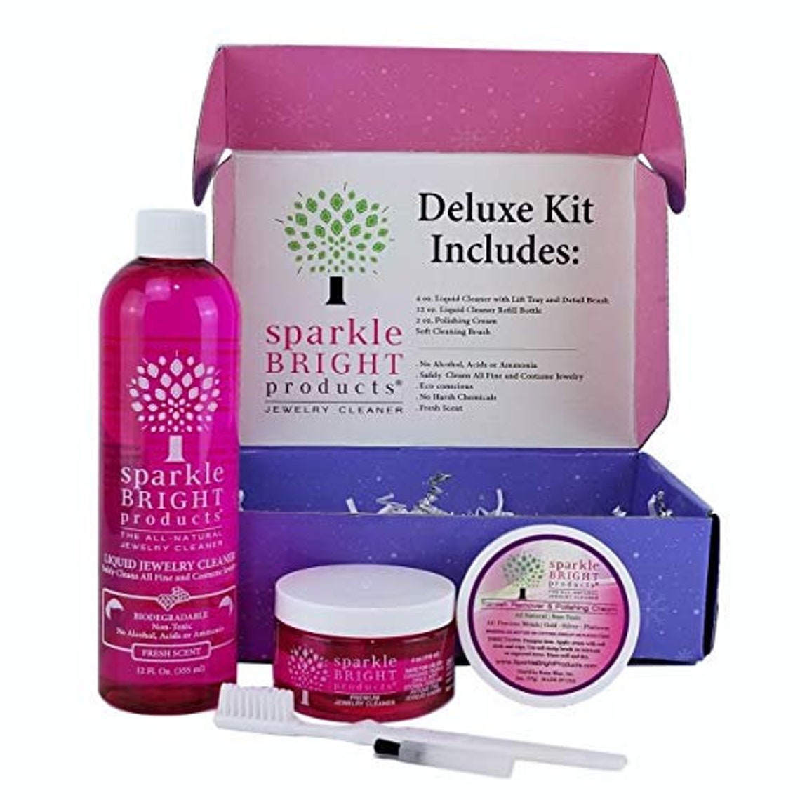 Sparkle Bright Products Allnatural Jewelry Cleaner Deluxe Gift Box