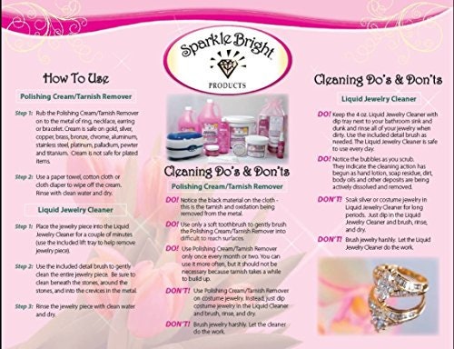 Sparkle Bright All-Natural Jewelry Cleaner - Deluxe Jewelry Cleaning Kit -  Ultrasonics, Gold, Silver, Diamonds, Fine, Costume, Designer Jewelry