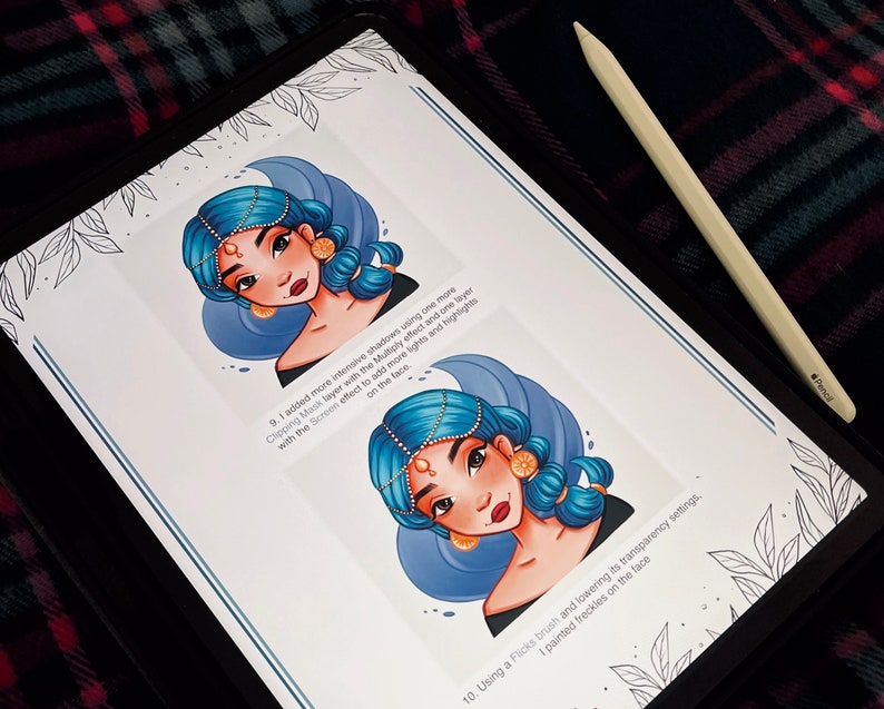 How to Draw A Girl Stylized Portrait Digital Step by Step Etsy