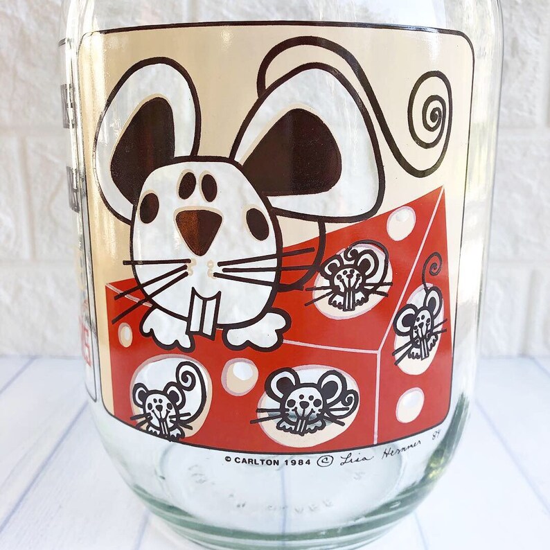 Vintage Carlton Glass Mouse Cookie Jar Mice Snacks Canister Etsy