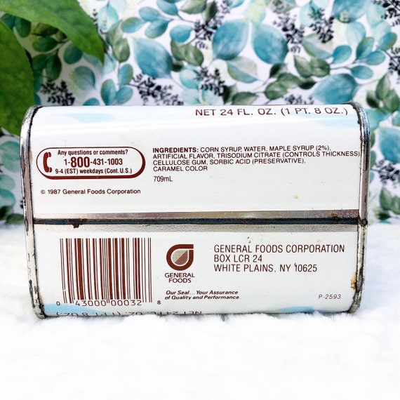 Vintage Log Cabin Syrup Tin Rustic Farmhouse Kitchen Decor Etsy