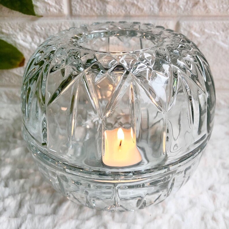 Vintage Crystal Glass Fairy Lamp by Homco Crystal Candle Etsy