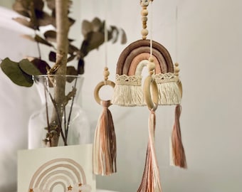 Baby mobile "Rose Child" / Rainbow Mobile / Mobile Girl / Macrame Baby Mobile Pink / Personalized Birth Gift / Christening Gift