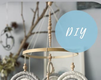 DIY Baby Regenboog Mobiel Set / Handgemaakte Baby Mobiel / Babyshower Speelgoed / Creatief Babyshower Cadeau / Baby Cadeau / Kerstcadeau