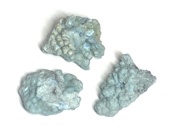 SALE Genuine Premium Rare Blue Gibbsite Crystal Specimen 1 PC - Bubbly Crystals - Cool Minerals - Gibbsites