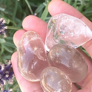 Large Tumbled Clear Quartz Crystals, 1 Pc Natural Crystal Tumbles, Ethically Sourced from Brazil, Polished Clear Quartz Stones