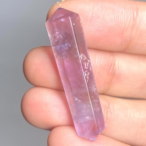 Handcrafted Amethyst Quartz Crystal Point, Natural Light Purple Quartz Double Point Obelisk Pillar