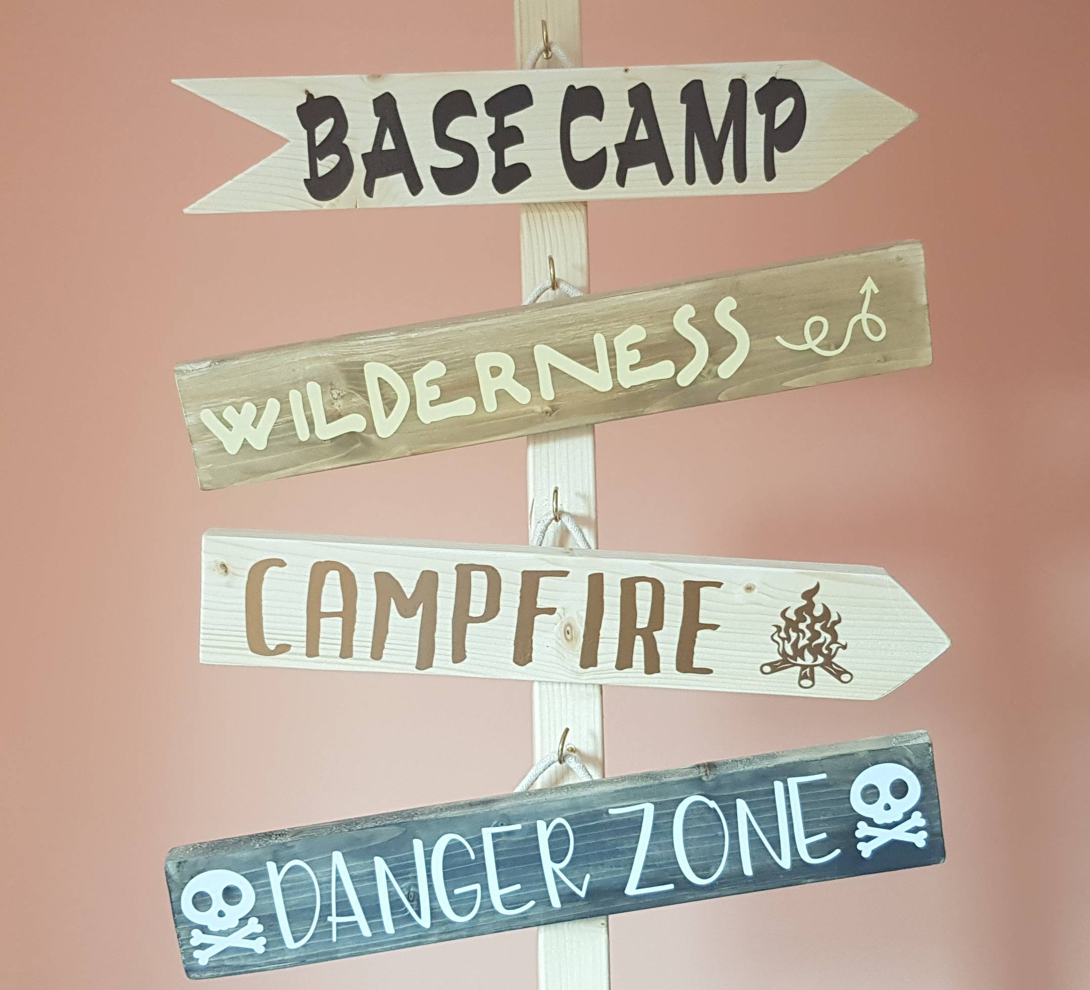 4 X Camping Themed Wooden Hanging Signs set of 4 Etsy UK