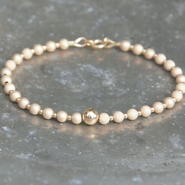 Armband 14K/585 Sternenstaub Goldfilled Perlen mit Federringverschluss