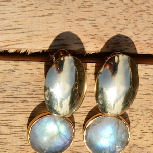 Gemstone Labradorite Earrings Goldfilled