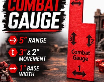 Wooden Combat Gauge – Tabletop Wargaming Measuring Tool – 1/2" 1” 2” 3” Range Gauge – Laser Engraved Gaming Accessory