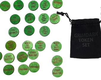 Imperial Guard Token Set – Astra Militarum 40k Wargaming Accessory with Velvet Bag