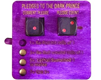 Pledge to the Dark Prince Tracker | Emperor’s Children Accessory | Warhammer 40K Compatible | Slaanesh Tracker with Spinner or Dice