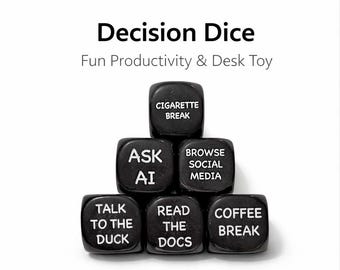 Programmer Decision Dice – Debugging Tool, Black Acrylic (20mm D6)