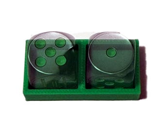 Dual D6 Dice Holder | Compact PLA Tray, RPG Wargaming Accessory