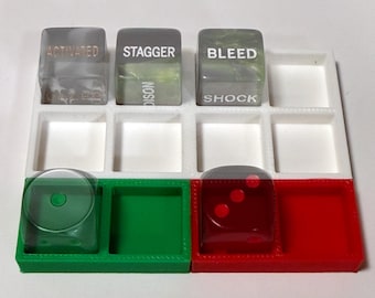 Marvel Crisis Protocol Status Tracker | MCP Character Dashboard | Condition Cube & D6 Dice Holder | 3D Printed PLA Token Organizer