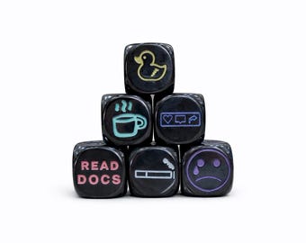Programmer Debugging Dice Set – Developer Humor Dice – Coding Gift