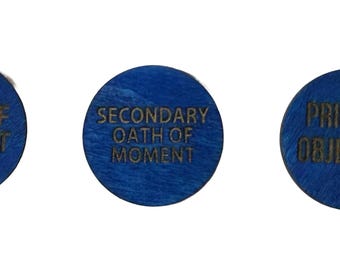 Space Marine Token Set | Oath of Moment, Battle Shocked, Hunter Killer | Warhammer 40K Compatible Wooden Tokens (12pc)