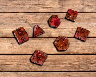 Sharp Edge Resin Dice Set – 7 Piece Polyhedral RPG Dice
