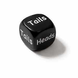 Heads or Tails Dice – 20mm Black Acrylic Decision Maker (Board Game Accessory)