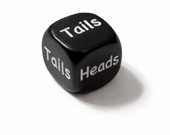 Heads or Tails Dice – 20mm Black Acrylic Decision Maker (Board Game Accessory)