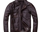 90 39 s Leather Jacket Men, 100 Cowhide Red Brown Leather Jackets Coat Men 39 s Biker, Motorcycle Jacket (M174) XS-5X
