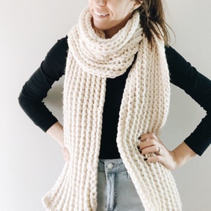 Crochet Pattern the Graham Chunky Long Oversized Ribbed Scarf Easy ...