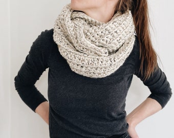 Crochet Pattern | The Alden | modern chunky oversized infinity scarf easy crochet pattern