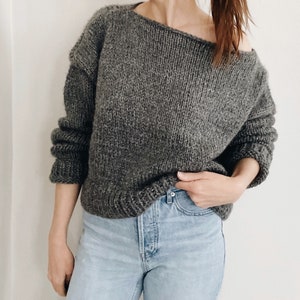 Knitting Pattern | The Aurie | modern chunky oversized knit pullover sweater jumper easy knitting pattern