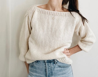 Knitting Pattern | The Arden | lightweight oversized classic knit pullover sweater jumper easy knitting pattern