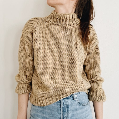 KNITTING PATTERN Easy Knit Sweater loose Sweater Pattern | Etsy