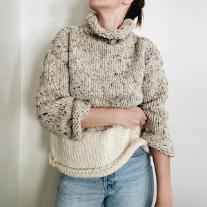 Knitting Pattern | The Knolls | modern chunky roll neck knit pullover sweater jumper easy knitting pattern