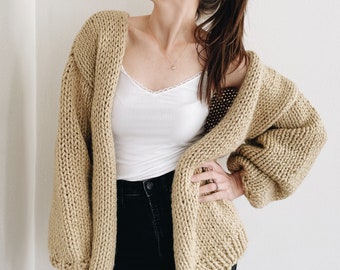 Knitting Pattern | The Cannady | modern chunky oversized cardigan sweater jumper easy knitting pattern