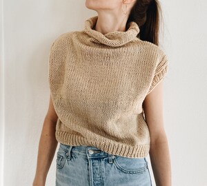 Gilet Sans Manches Femme - Pull En Tricot Ample, Col Rond, Fente Dos - Printemps/automne