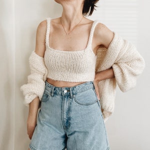 Knitting Pattern | The Claire | modern cropped sleeveless sweater knit pullover tank top spring summer easy knitting pattern