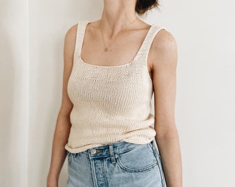 Knitting Pattern | The Paige | classic sleeveless sweater knit pullover tank top spring summer easy knitting pattern