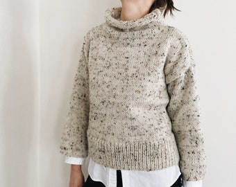 Knitting Pattern | The Chelsea | modern lightweight roll neck knit pullover sweater jumper easy knitting pattern