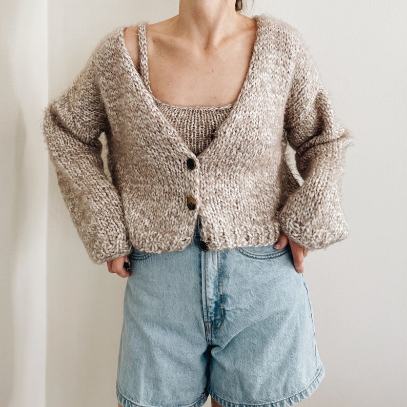 Knitting Pattern The Claire modern cropped sleeveless sweater knit pullover tank top spring summer easy knitting pattern image 9