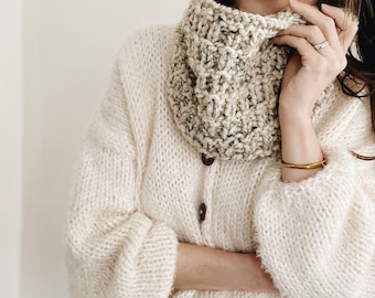 Knitting Pattern | The Milton | modern chunky cowl snood scarf easy knitting pattern