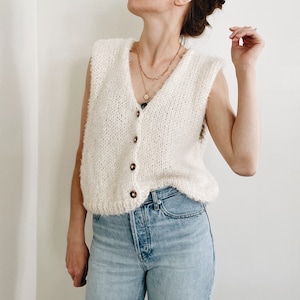 Knitting Pattern The Beverly modern chunky oversized sleeveless v neck knit sweater vest slipover top jumper easy knitting pattern image 3