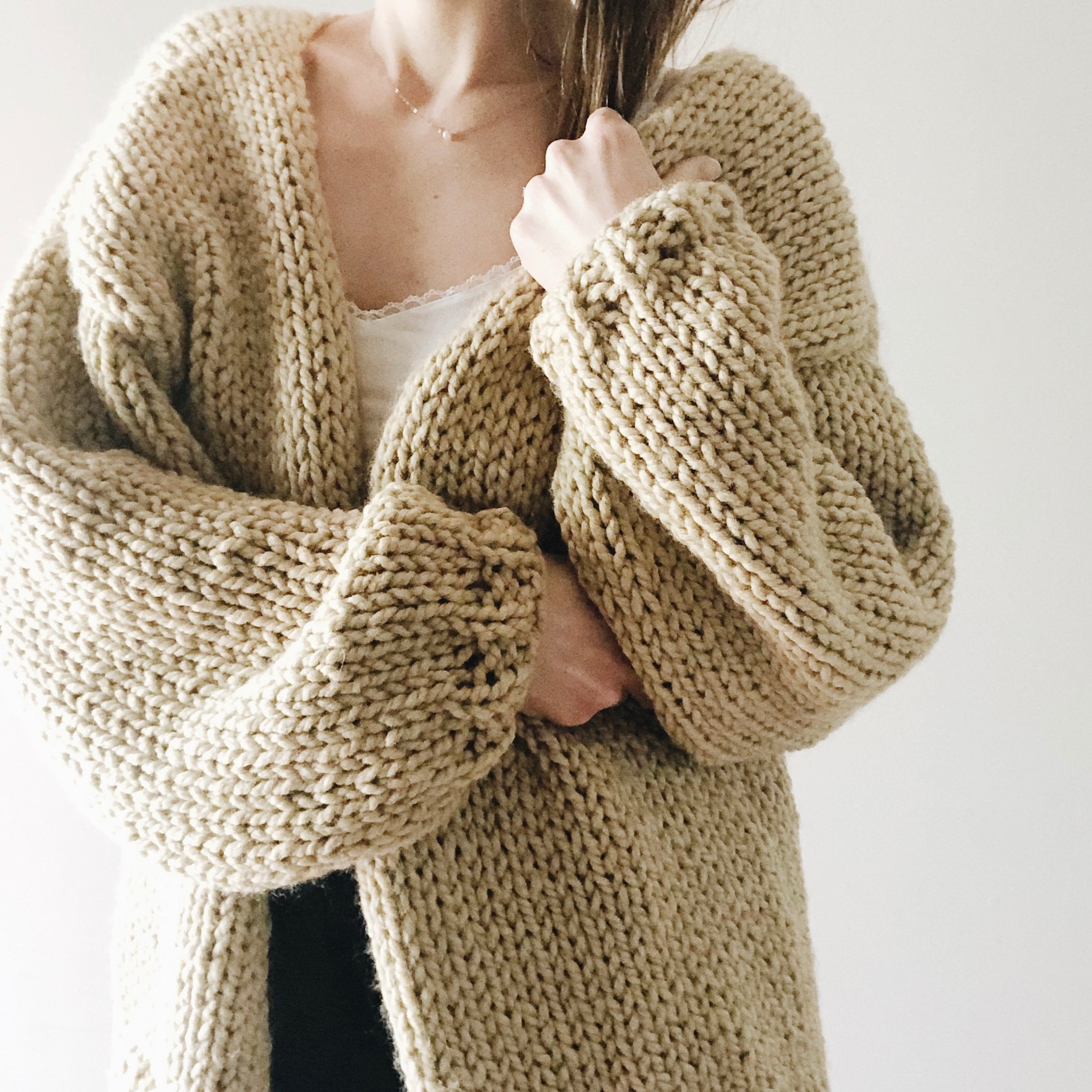 Knitting Pattern the Cannady Modern Chunky Oversized Cardigan Sweater  Jumper Easy Knitting Pattern 